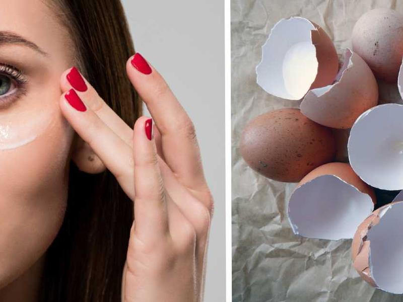 Mujer elimina las arrugas de su piel con cáscara de huevo