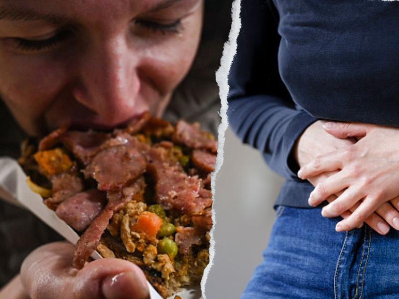 Mujer come carne cruda y se enferma del estómago 