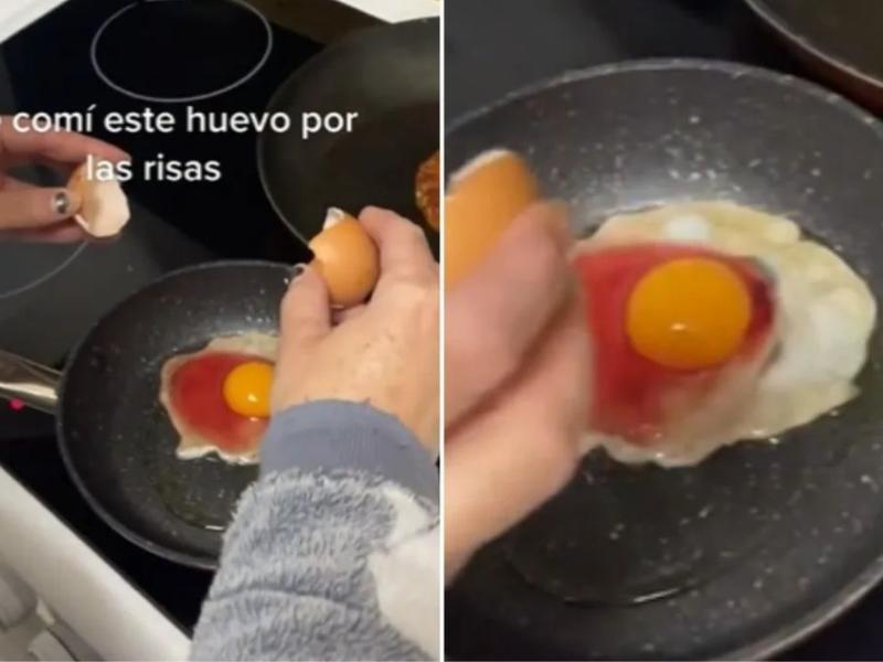 Huevo con clara roja