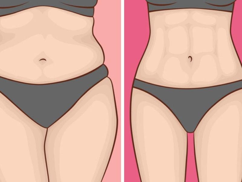 Ilustración de mujer que perdió peso