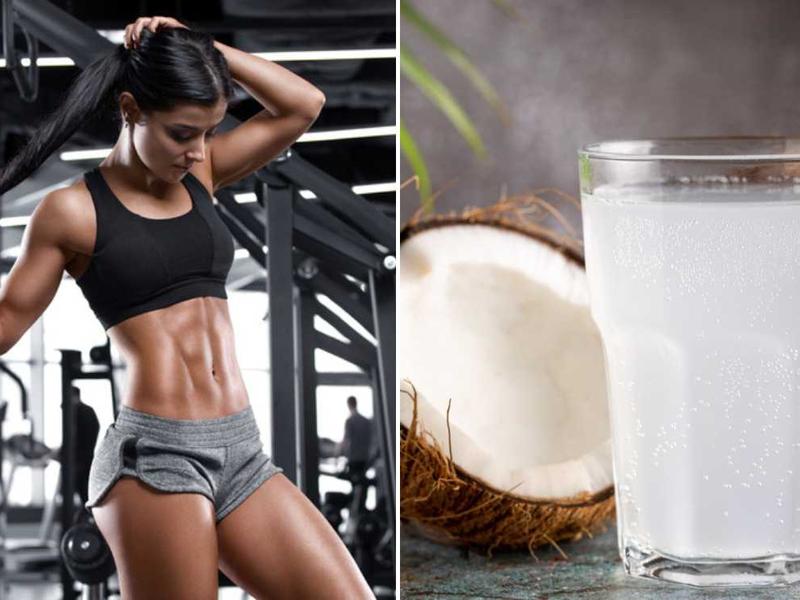 Mujer conoce los 7 beneficios del agua de coco. 