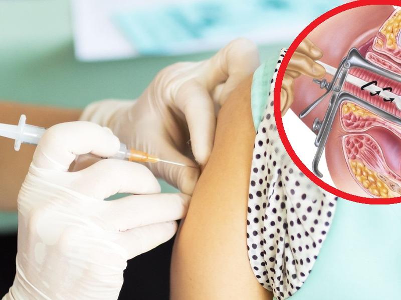 Mujer vacunándose contra el VPH para evitar cáncer de cuello uterino