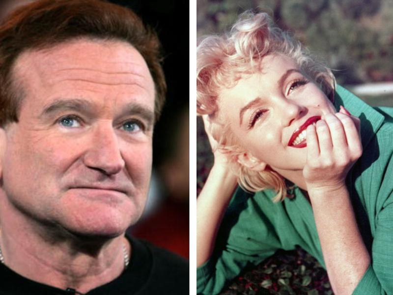 Robin Williams y Marylin Monroe son dos de los 8 famosos que se quitaron la vida 