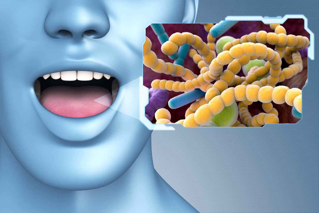 Bacterias en la boca de una persona