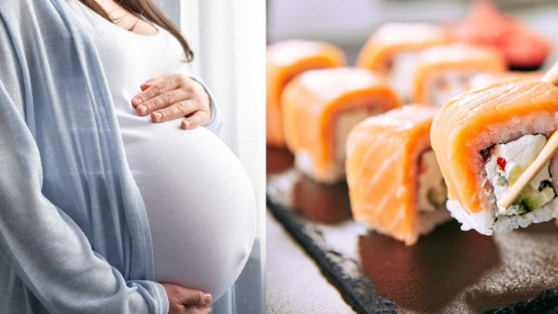 Mujer embarazada / sushi